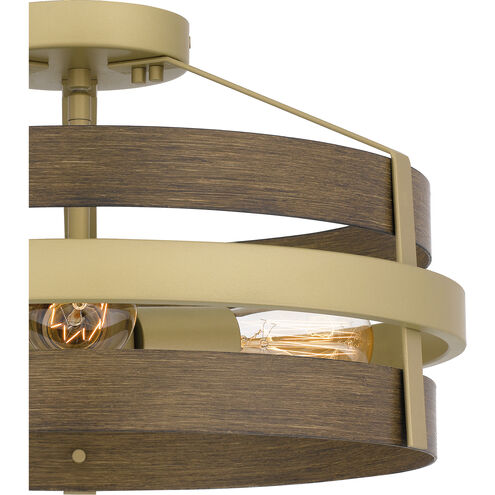 Gadsen 3 Light 16 inch Champagne Gold Semi-Flush Mount Ceiling Light