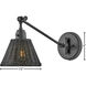Arti 1 Light 7.75 inch Black Indoor Wall Sconce Wall Light in Black / Black Rattan