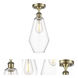 Ballston Cindyrella LED 7 inch Antique Brass Semi-Flush Mount Ceiling Light in Clear Glass