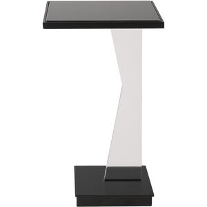 Angle 22.75 X 12.5 inch Black Mirror and Black Accent Table