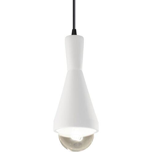 Radiance Collection 1 Light 5 inch Gloss White with Matte Black Pendant Ceiling Light