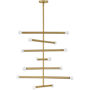 Millie 14 Light 31.5 inch Lacquered Brass Chandelier Ceiling Light