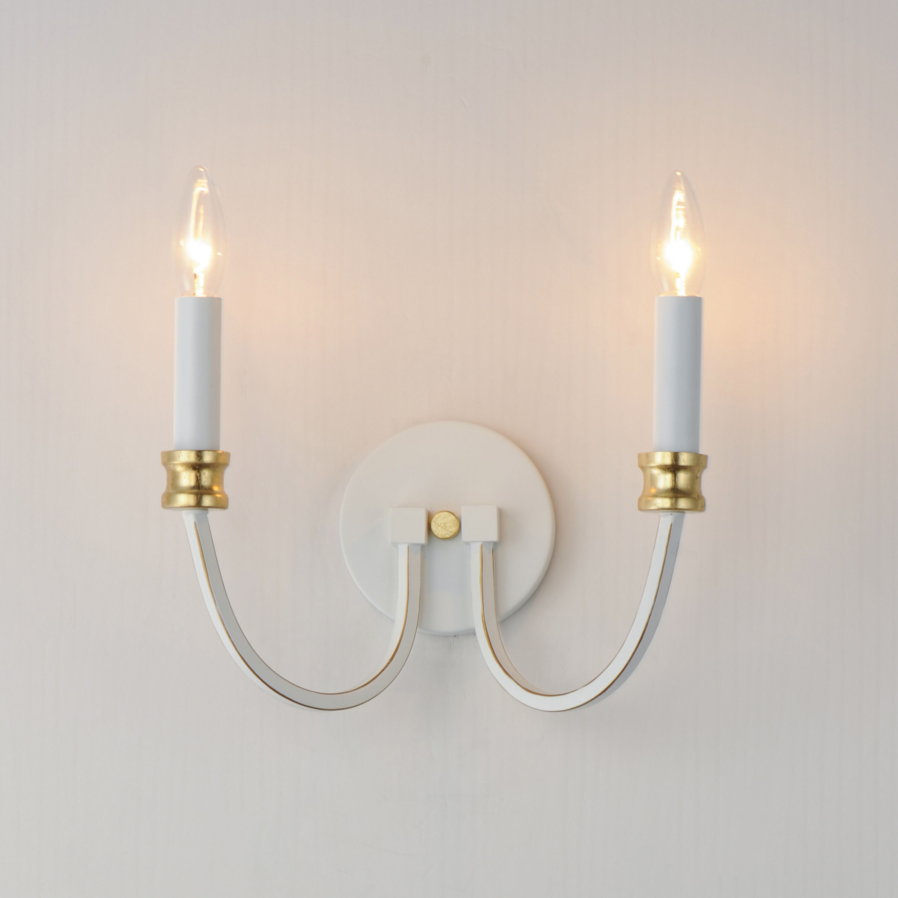 Charlton 2 Light 11.75 inch Weathered White and Gold Leaf Wall Sconce Wall Light