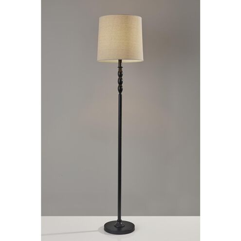 William 58 inch 150.00 watt Black Floor Lamp Portable Light, Simplee Adesso