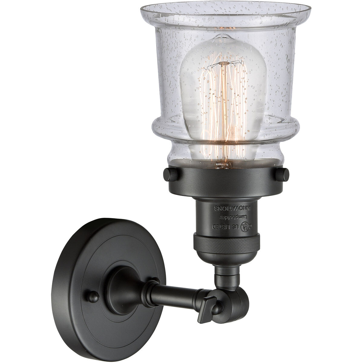 Franklin Restoration Small Canton 1 Light 7 inch Oil Rubbed Bronze Sconce Wall Light in Seedy Glass, Franklin Restoration