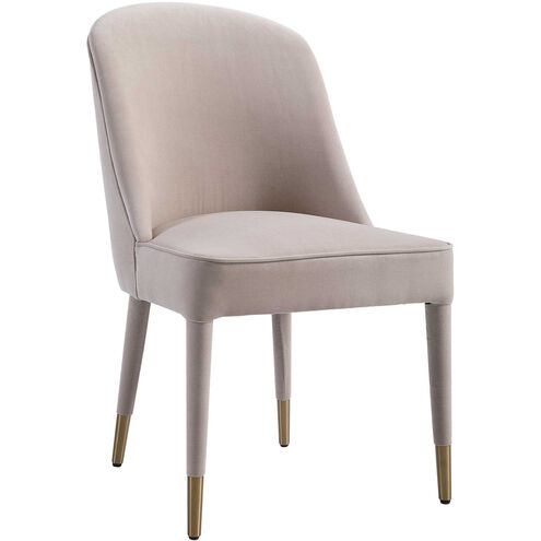 Brie Champagne Velvet and Brushed Brass Armless Chairs, Set of 2