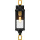 Glendale 1 Light 20.5 inch Matte Black with Burnished Brass Outdoor Wall Lantern