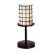 Wire Glass 12 inch 60 watt Dark Bronze Table Lamp Portable Light in Grid with Clear Bubbles, Incandescent