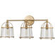 Merrick 3 Light 24 inch Satin Brass Vanity Light Wall Light