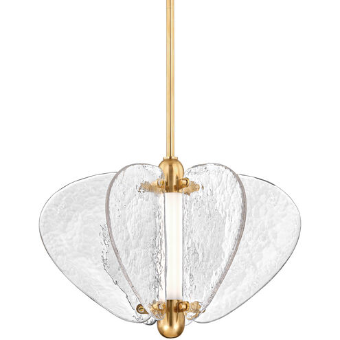 Freya LED 20.25 inch Vintage Brass Pendant Ceiling Light