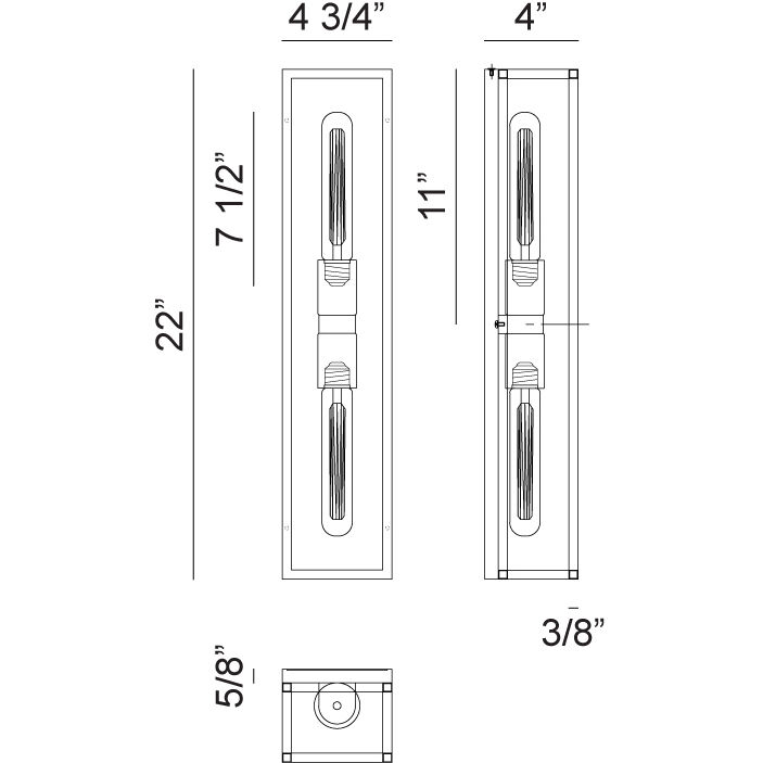 Shadowbox Wall Sconce Wall Light in Black and Aged Gold Brass