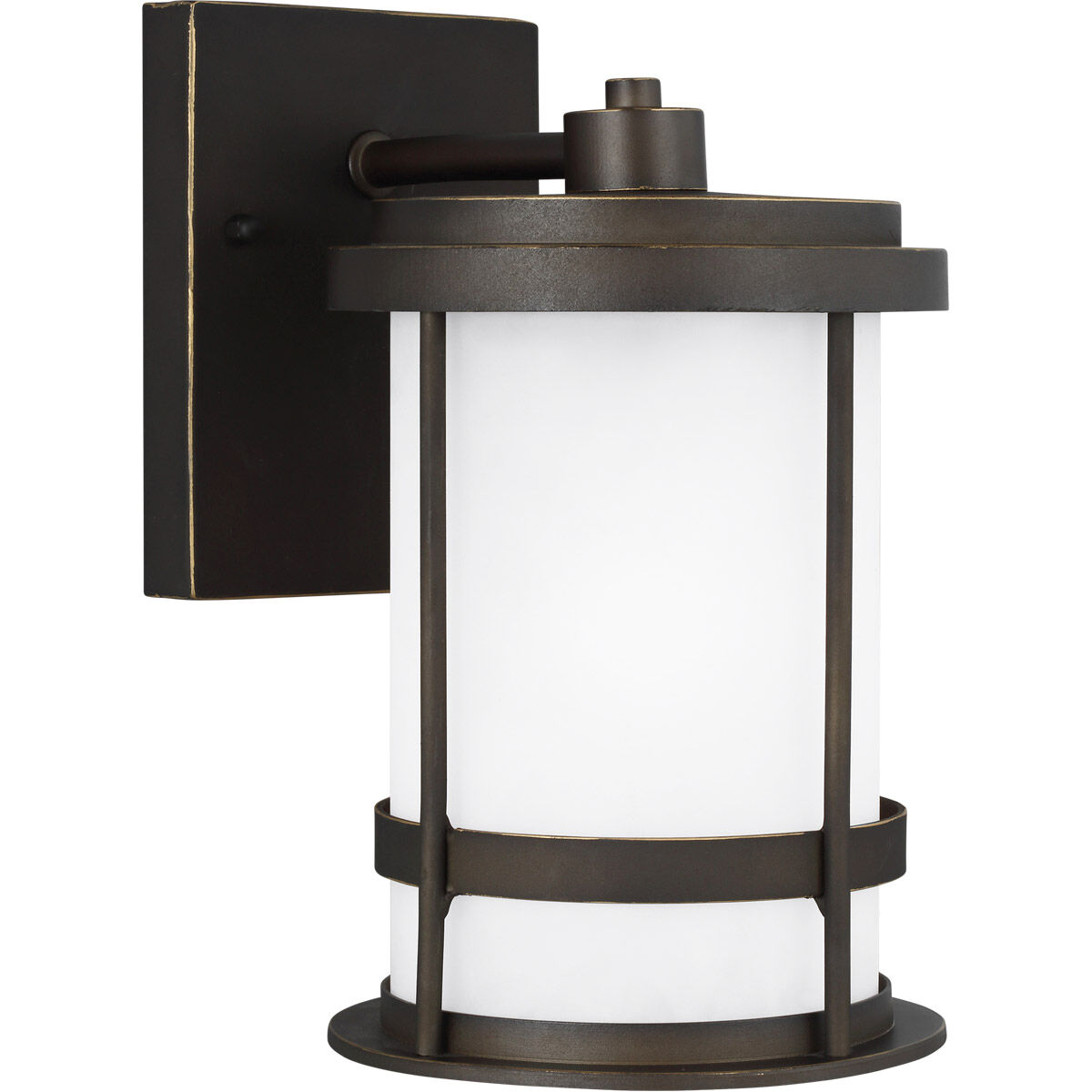 Wilburn 1 Light 10.25 inch Antique Bronze Outdoor Wall Lantern, Small