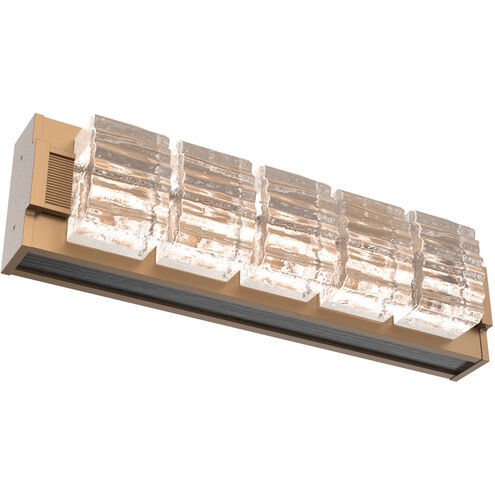 Tessera LED 18.5 inch Novel Brass with Dark Oak Vanity Light Wall Light in 2700K LED, Wave Cast, Small