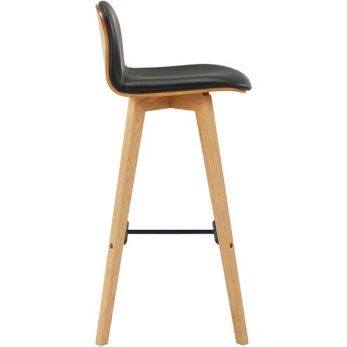 Napoli 37.5 inch Black Barstool, Leather
