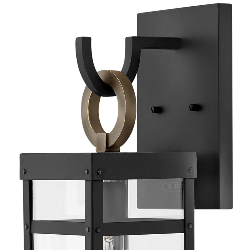 Estate Series Porter LED 19 inch Black with Burnished Bronze Outdoor Wall Mount Lantern
