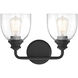 Vale 2 Light 14.75 inch Black Bathroom Vanity Light Wall Light, Essentials