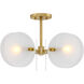 Sky Fall 3 Light 20.75 inch Brushed Gold Semi Flush Mount Ceiling Light