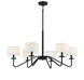 Transitional 6 Light 42 inch Matte Black Chandelier Ceiling Light