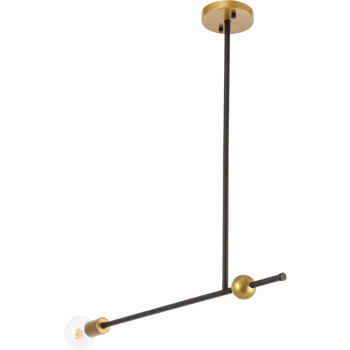 Brees 1 Light 27 inch Black and Brass Pendant Ceiling Light