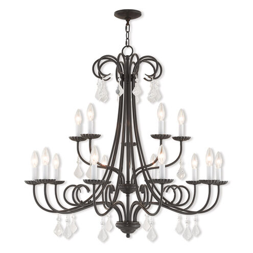 Daphne 15 Light 36 inch English Bronze Foyer Chandelier Ceiling Light