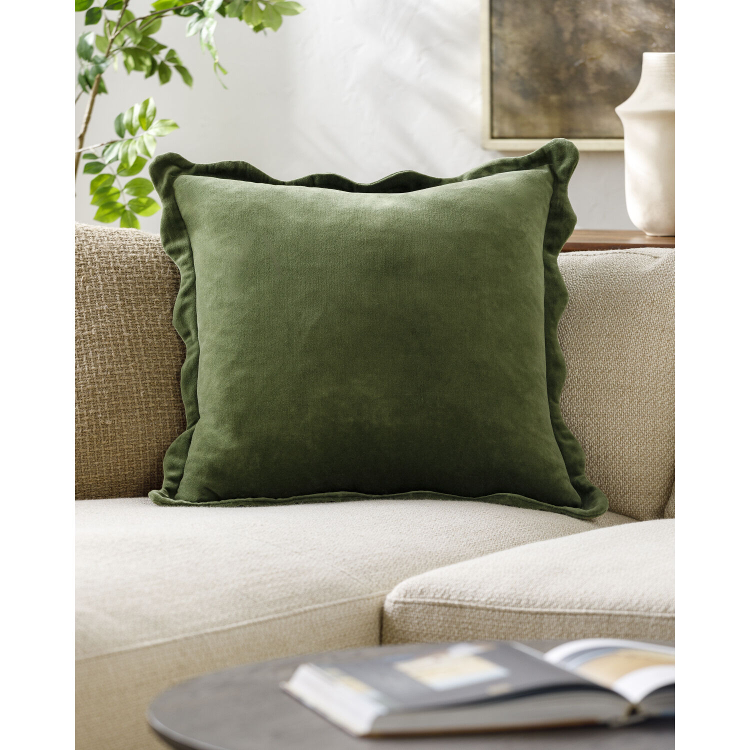 Effervescent 18 X 18 inch Medium Green Accent Pillow
