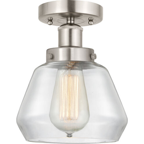 Fulton 1 Light 6.5 inch Brushed Satin Nickel Semi-Flush Mount Ceiling Light