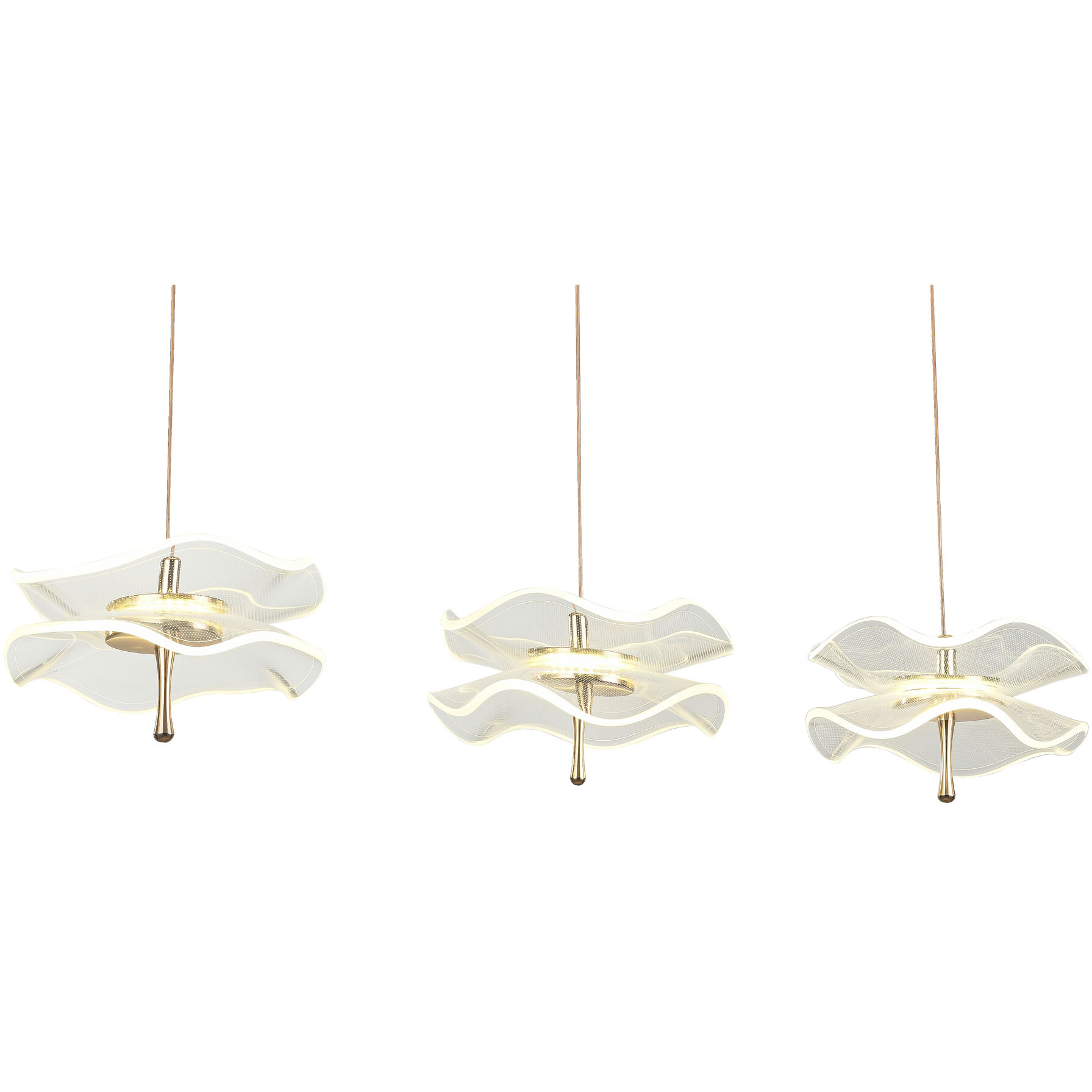 Butterfly LED 25.6 inch Black and Gold Linear Pendant Ceiling Light