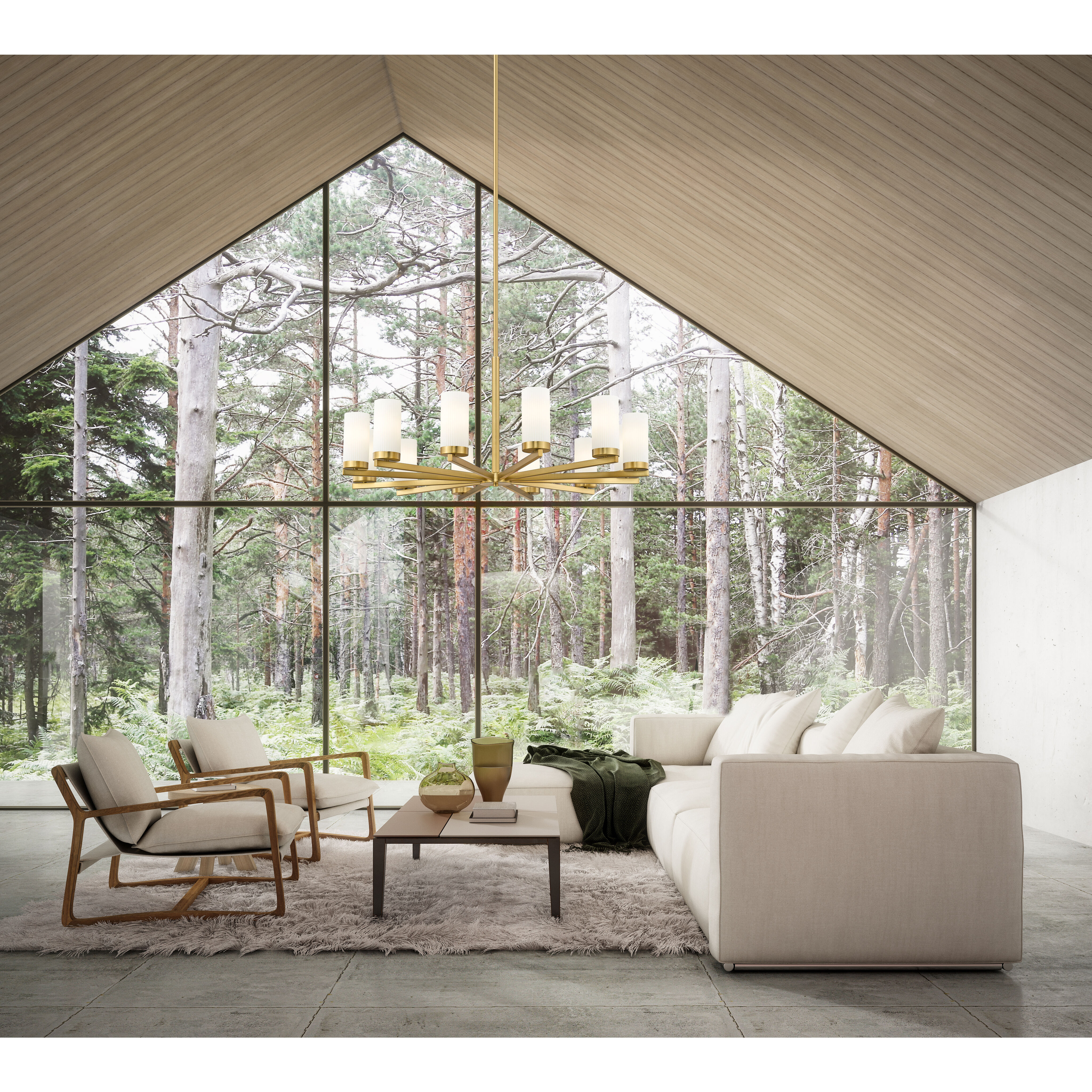 Danica 12 Light 39 inch Modern Gold Chandelier Ceiling Light