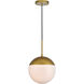 Eclipse 1 Light 10 inch Brass Pendant Ceiling Light