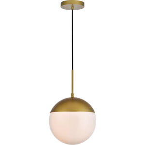 Eclipse 1 Light 10 inch Brass Pendant Ceiling Light