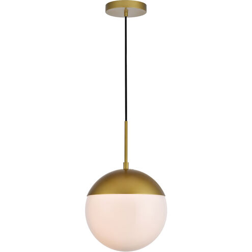 Eclipse 1 Light 10 inch Brass Pendant Ceiling Light