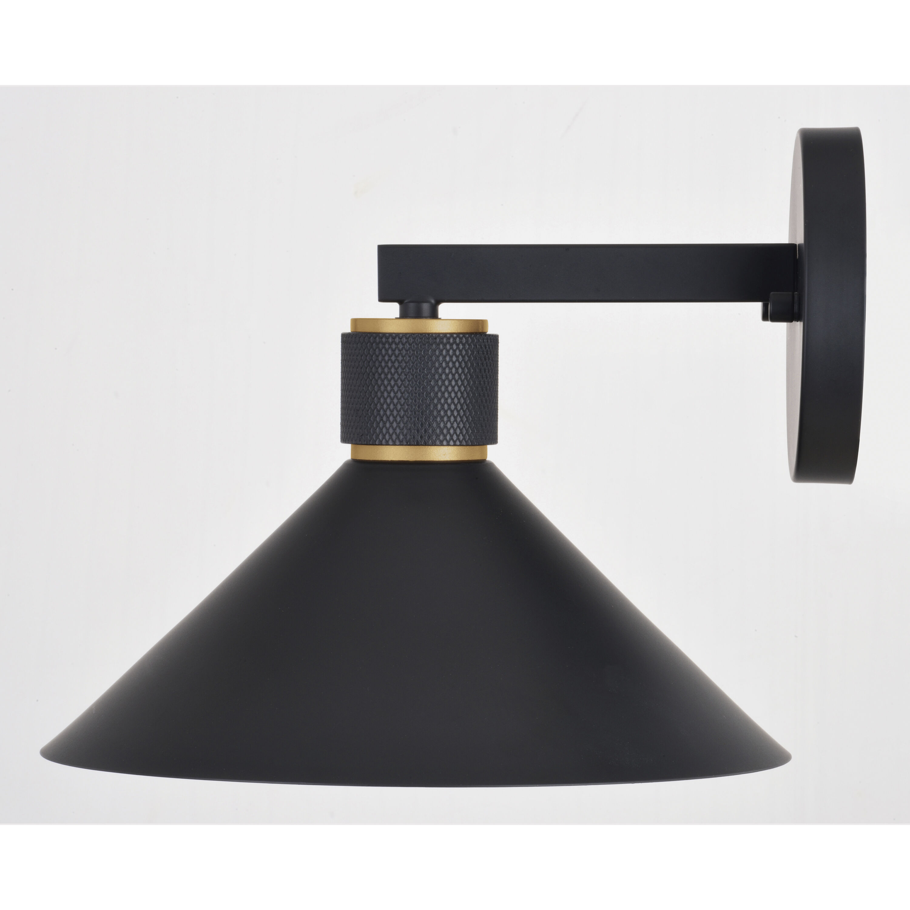 Dunbar LED 8.5 inch Matte Black and Gold Outdoor Wall