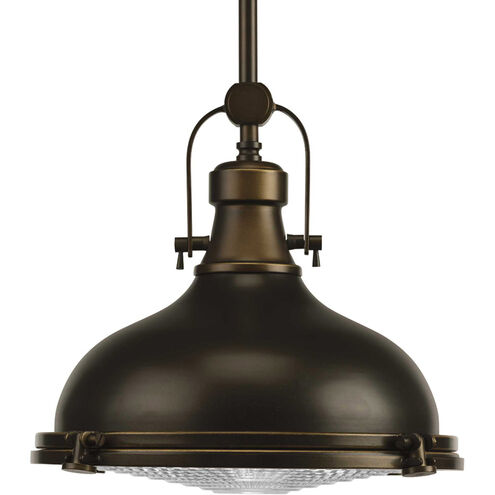 Fresnel Lens 1 Light Oil Rubbed Bronze Pendant Ceiling Light in Standard