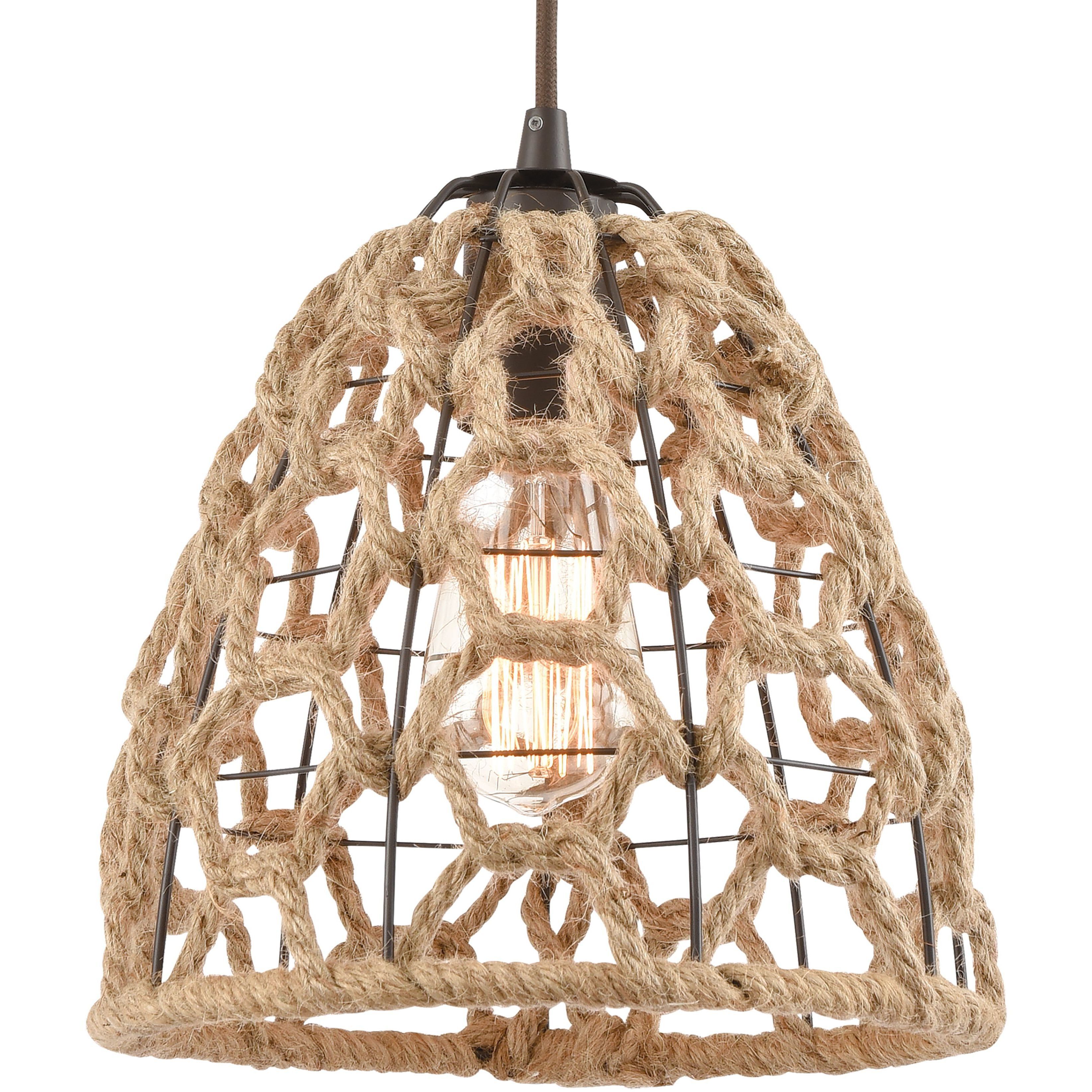 Coastal Inlet 1 Light 9 inch Oil Rubbed Bronze Pendant Ceiling Light