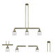 Franklin Restoration Small Bell 3 Light 38 inch Antique Brass Island Light Ceiling Light in Incandescent, Clear Glass, Franklin Restoration