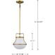 Valdora 1 Light 10.38 inch Natural Brass Pendant Ceiling Light