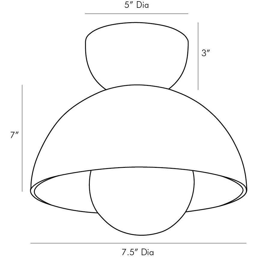 Donley 1 Light 7.5 inch Bronze Flush Mount Ceiling Light