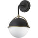 Duke 1 Light 9.5 inch Black and Weathered Brass Wall Sconce Wall Light