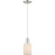 Arcadia Hadley 1 Light 4.88 inch Brushed Satin Nickel Mini Pendant Ceiling Light in Matte White