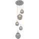 Meteor 5 Light 15 inch Chrome Pendant Ceiling Light in Clear