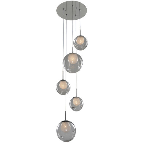 Meteor 5 Light 15 inch Chrome Pendant Ceiling Light in Clear