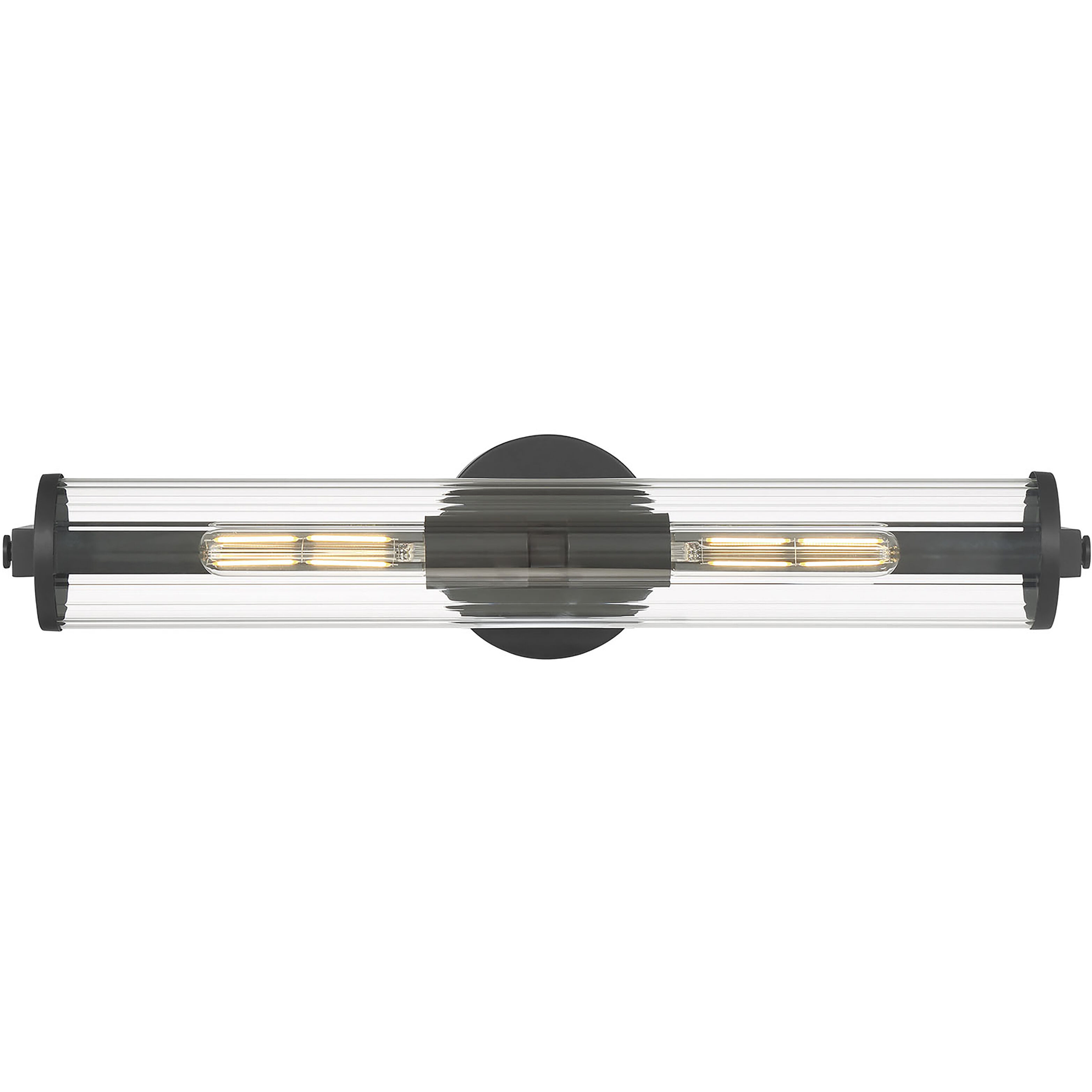 Cylora 2 Light 22.75 inch Matte Black Bathroom Vanity Light Bar Wall Light