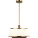 Desert Flyer 3 Light 16 inch Satin Brass with Medium Walnut Pendant Ceiling Light, Semi-Flush Convertible
