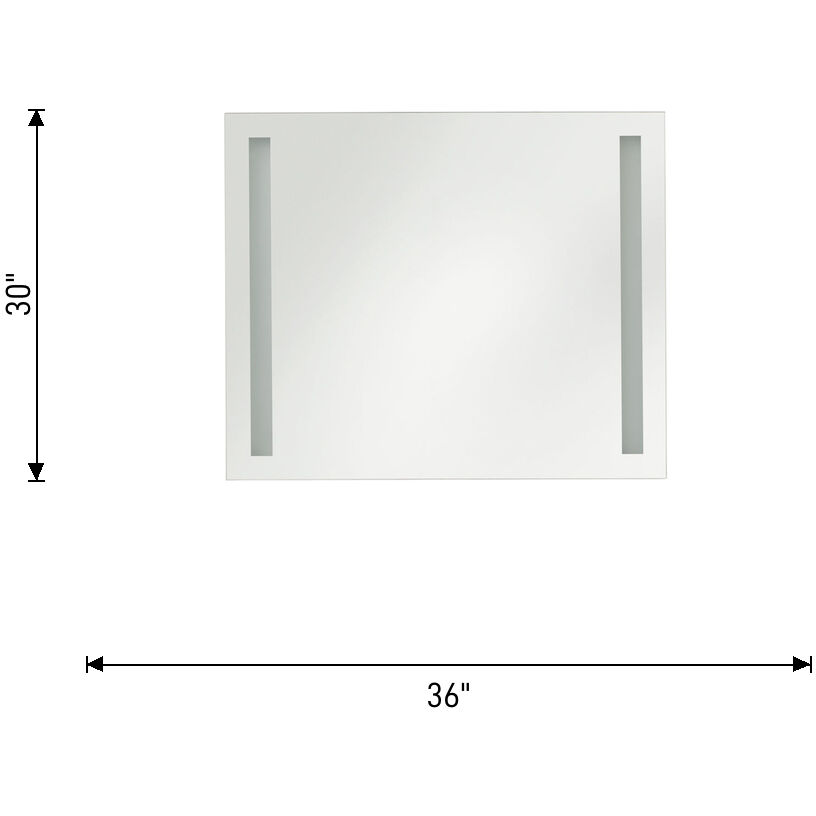 Lustro 36 X 30 inch Might Bright White LED Wall Mirror