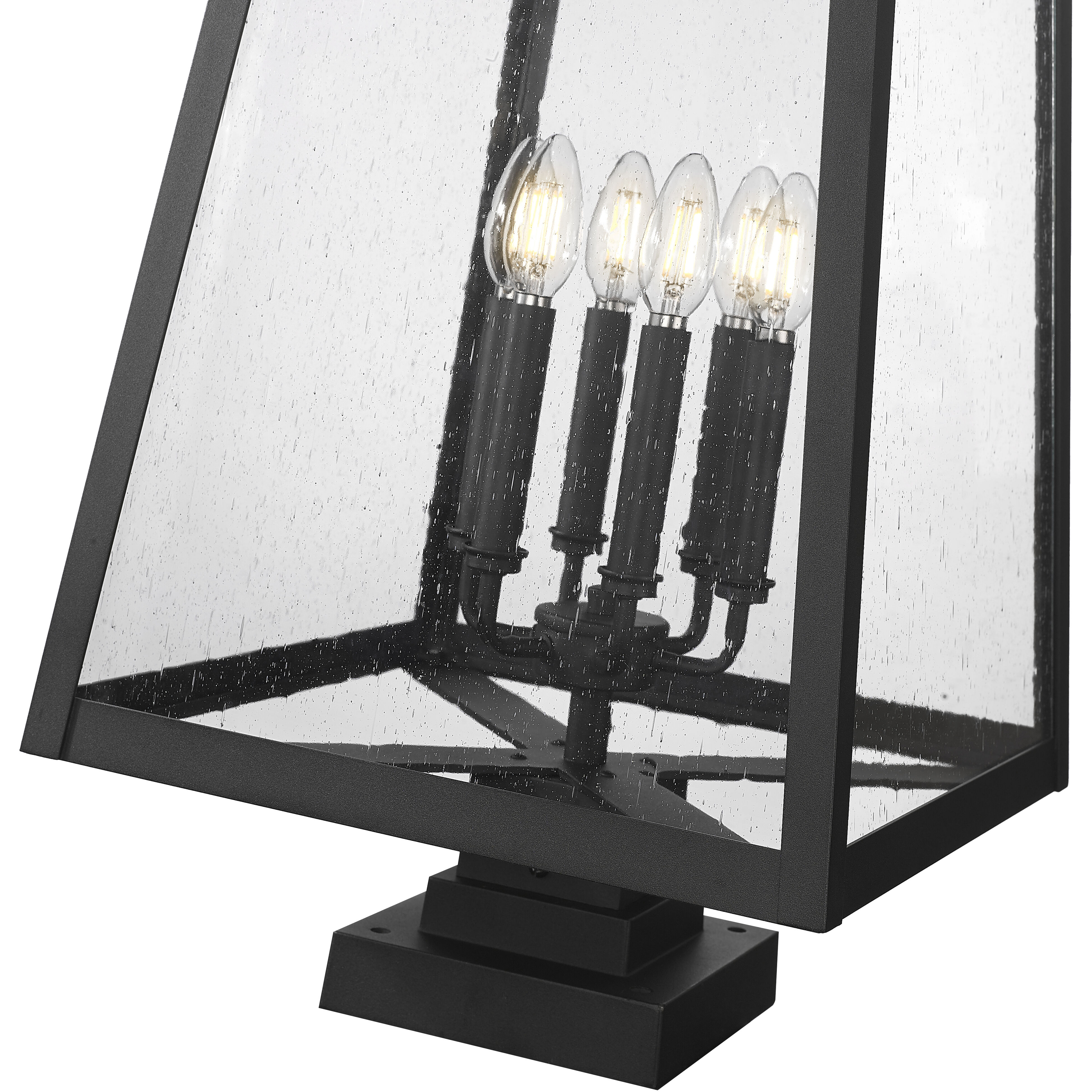 Rainer 6 Light 32.5 inch Black Outdoor Pier Mounted Fixture in G9