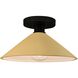 Radiance 1 Light 11.75 inch Muted Yellow and Matte Black Semi Flush Ceiling Light