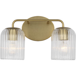 Eisele 2 Light 14 inch Satin Brass Vanity Light Wall Light, Small