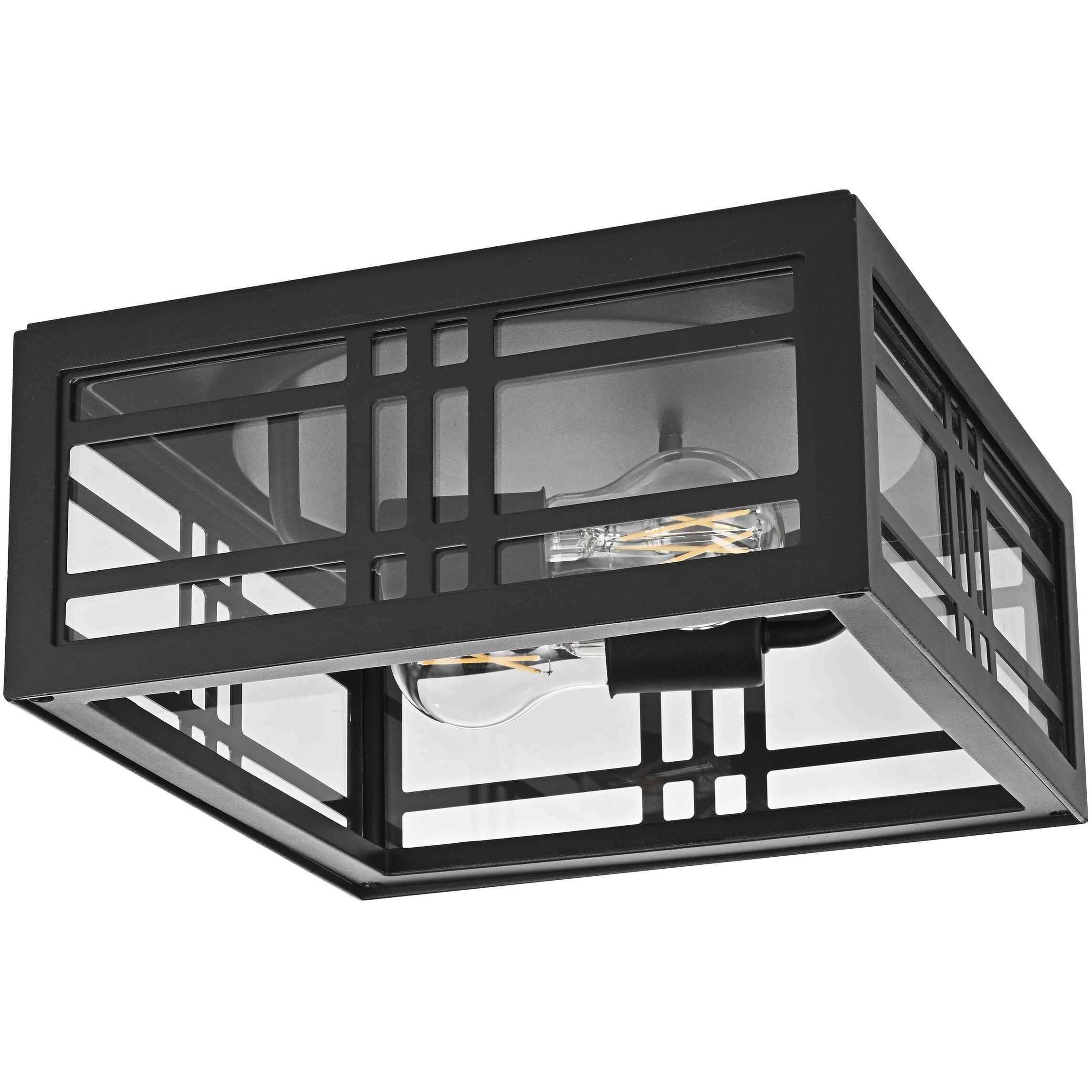 Harley 2 Light 11 inch Black Outdoor Flush Mount