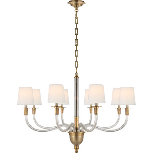 Visual Comfort Signature Collection | Visual Comfort TOB5032HAB-L Thomas O' Brien Vivian 8 Light 36 inch Hand-Rubbed Antique Brass One-Tier Chandelier  Ceiling Light in Linen, Large