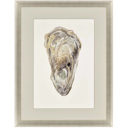 Crassostrea Virginica Neutral and Metallic and Beige and Gray Framed Art